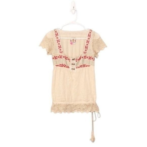 Free People Tops - Free People Bavarian Boho Gauze Top Sand
